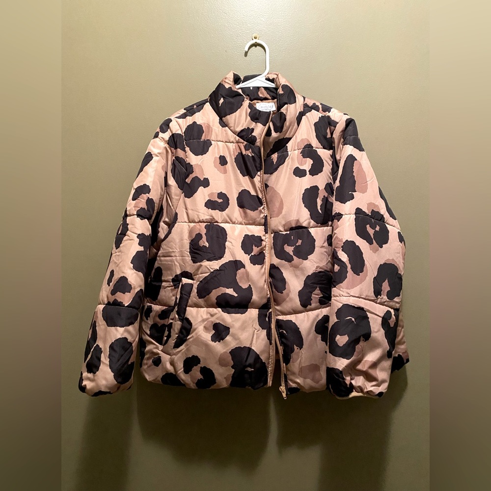 Mud Pie Leopard Wade Puffer Jacket